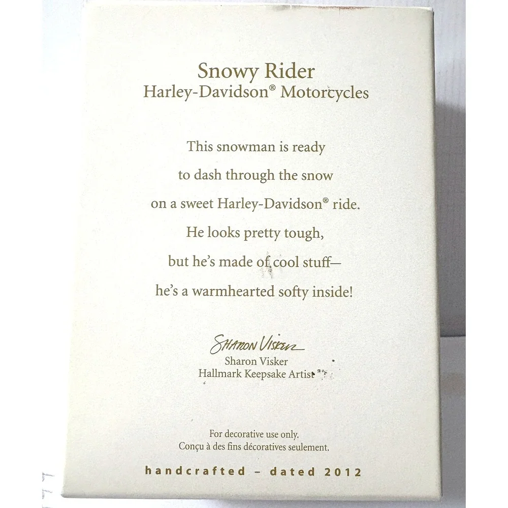 Hallmark Snowy Rider Harley Davidson Motorcycles Keepsake ornament 2012 NIB